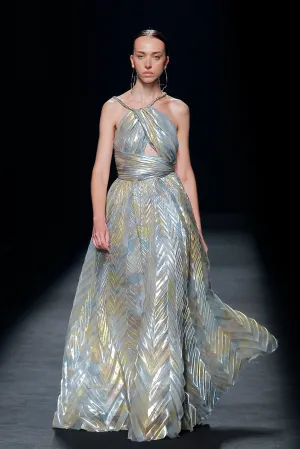 A-line Keyhole Flared Dress