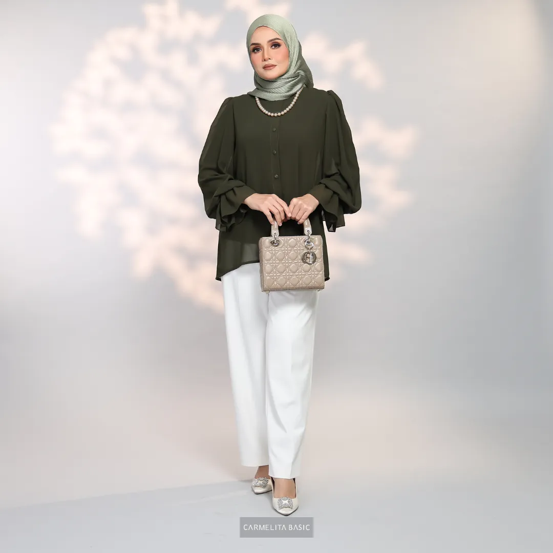 ALAIZA BLOUSE - DARK OLIVE
