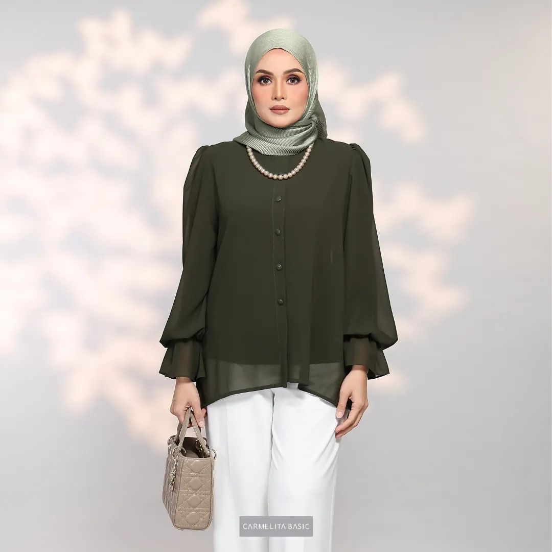 ALAIZA BLOUSE - DARK OLIVE