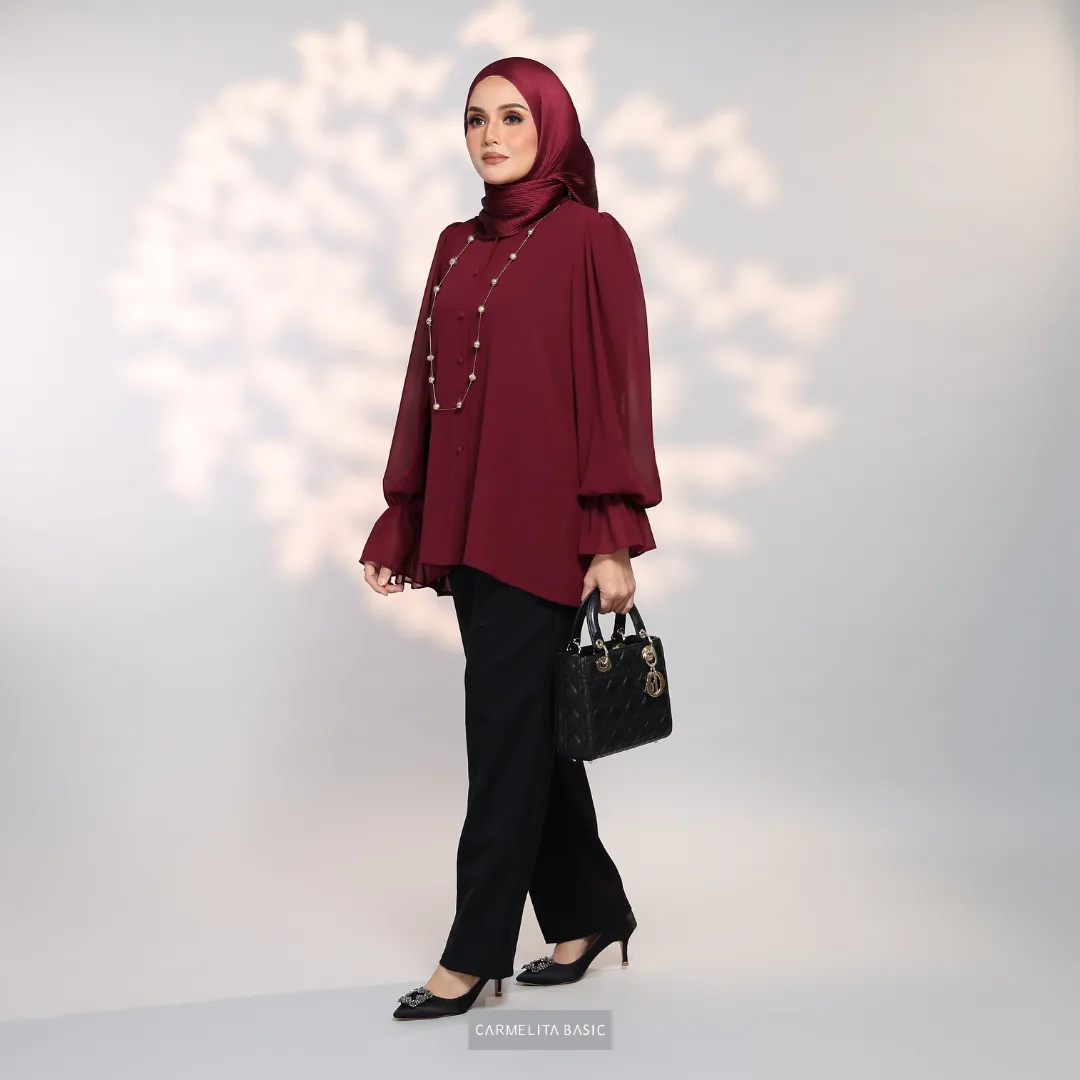ALAIZA BLOUSE - MAHOGANY