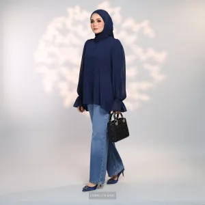 ALAIZA BLOUSE - NAVY BLUE
