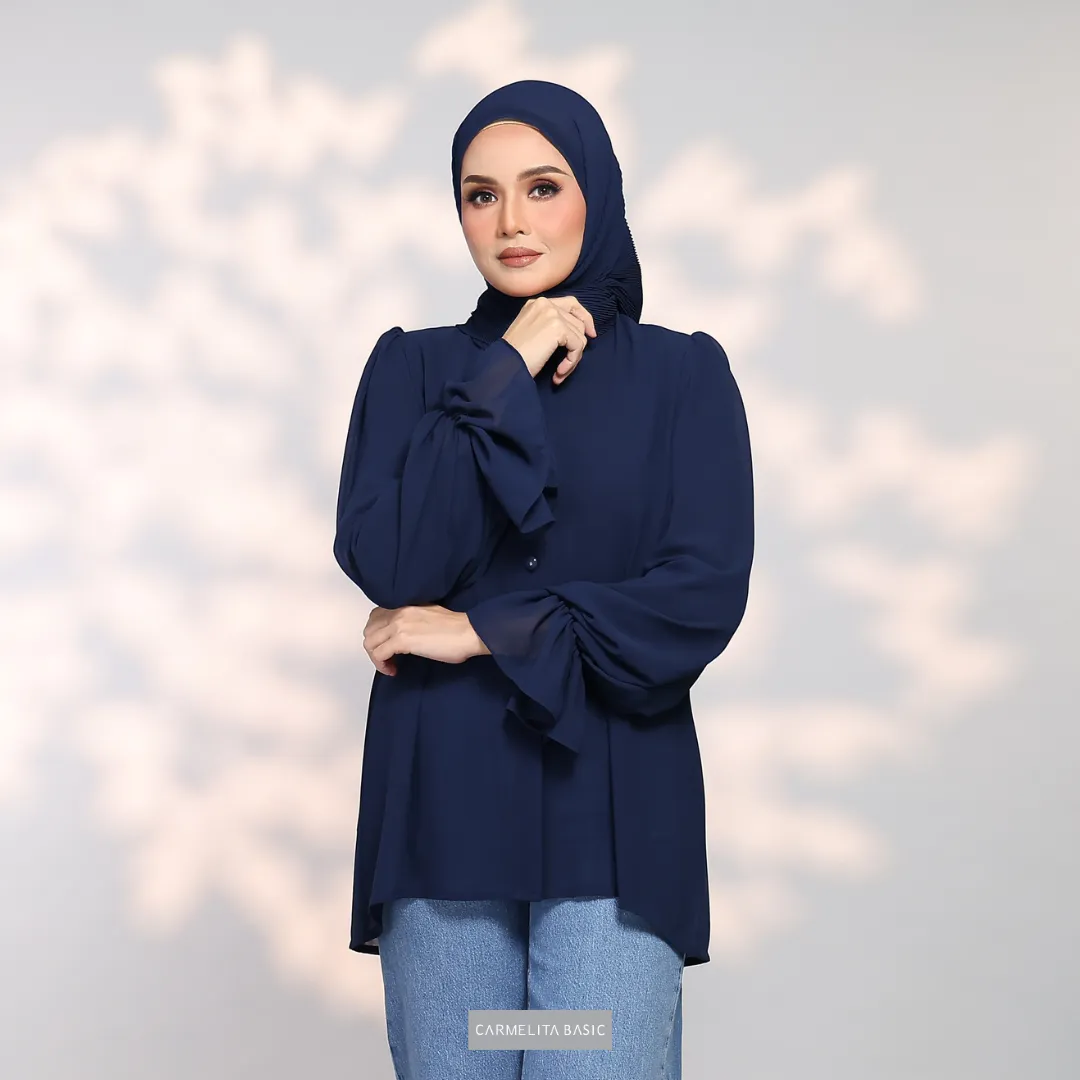 ALAIZA BLOUSE - NAVY BLUE