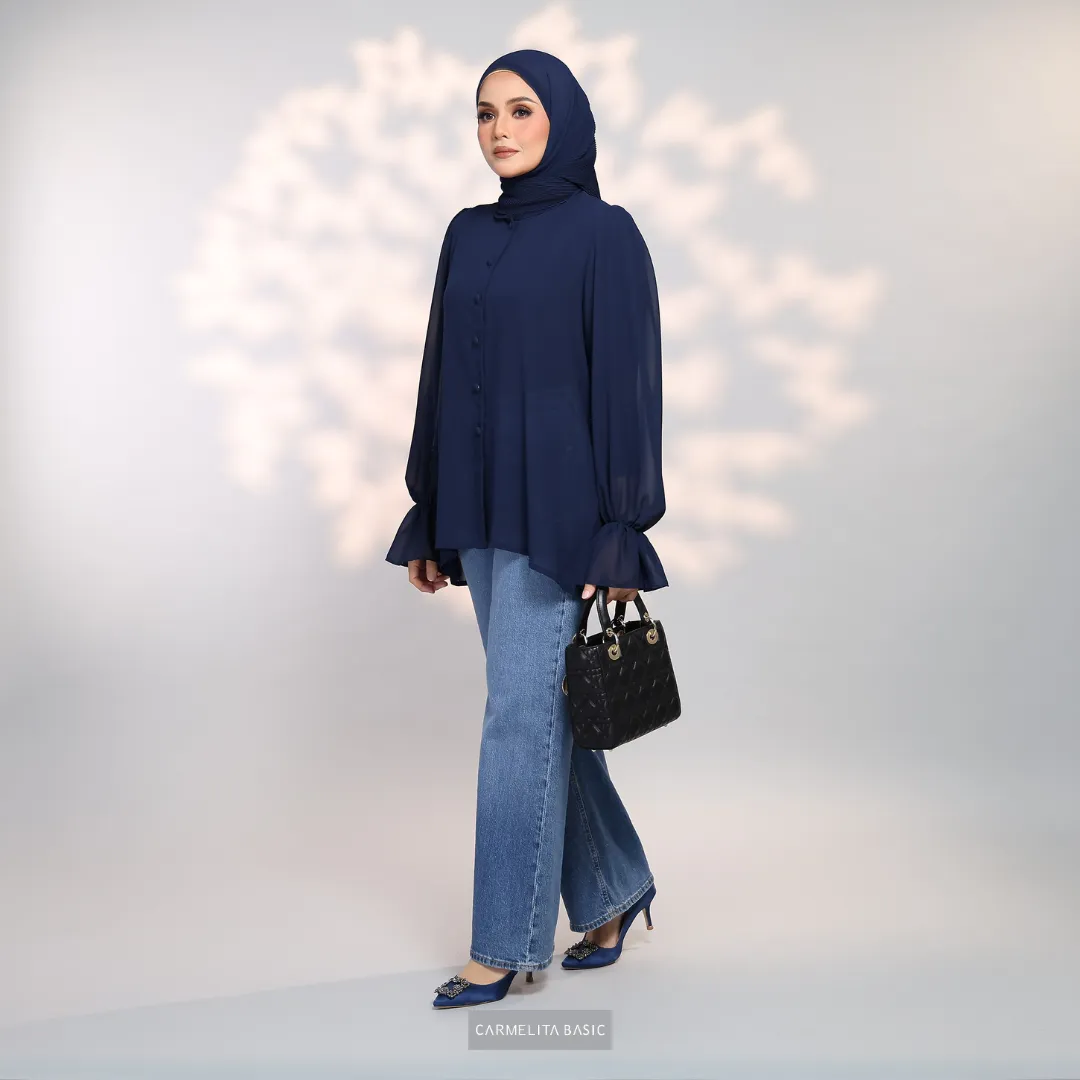 ALAIZA BLOUSE - NAVY BLUE