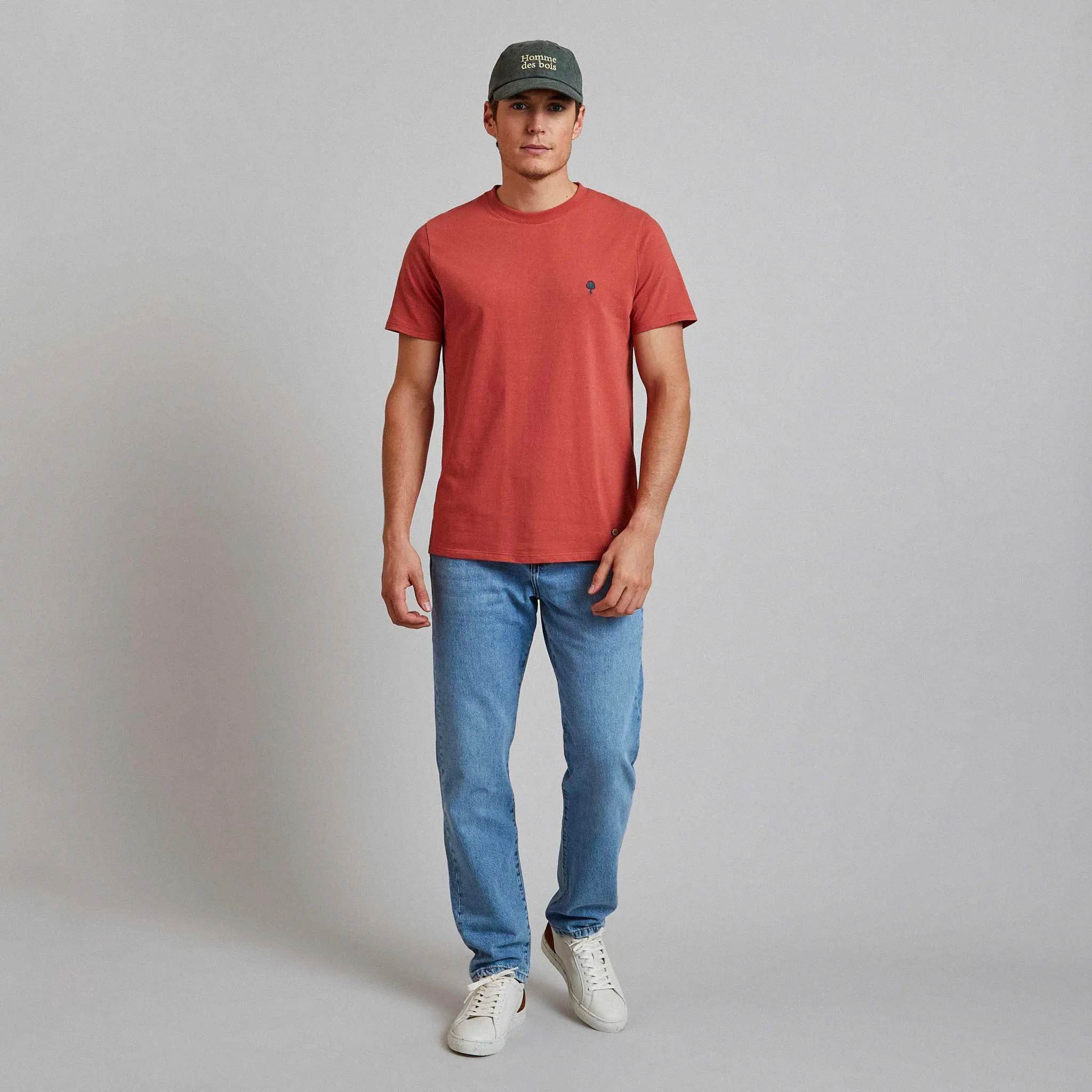 Arcy Basic Cotton T-Shirt | Kaki