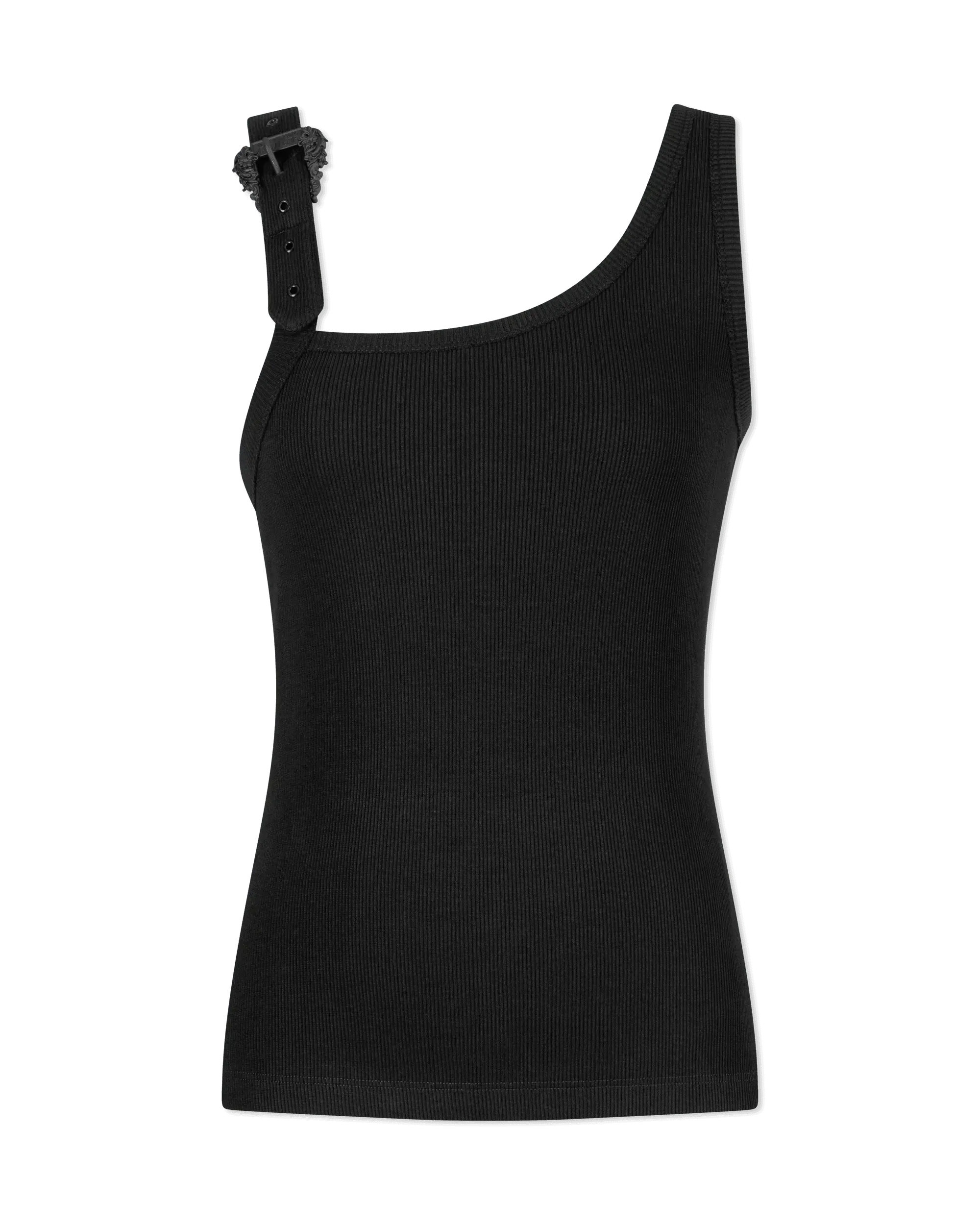 Baroque Buckle Ribbed Tank Top