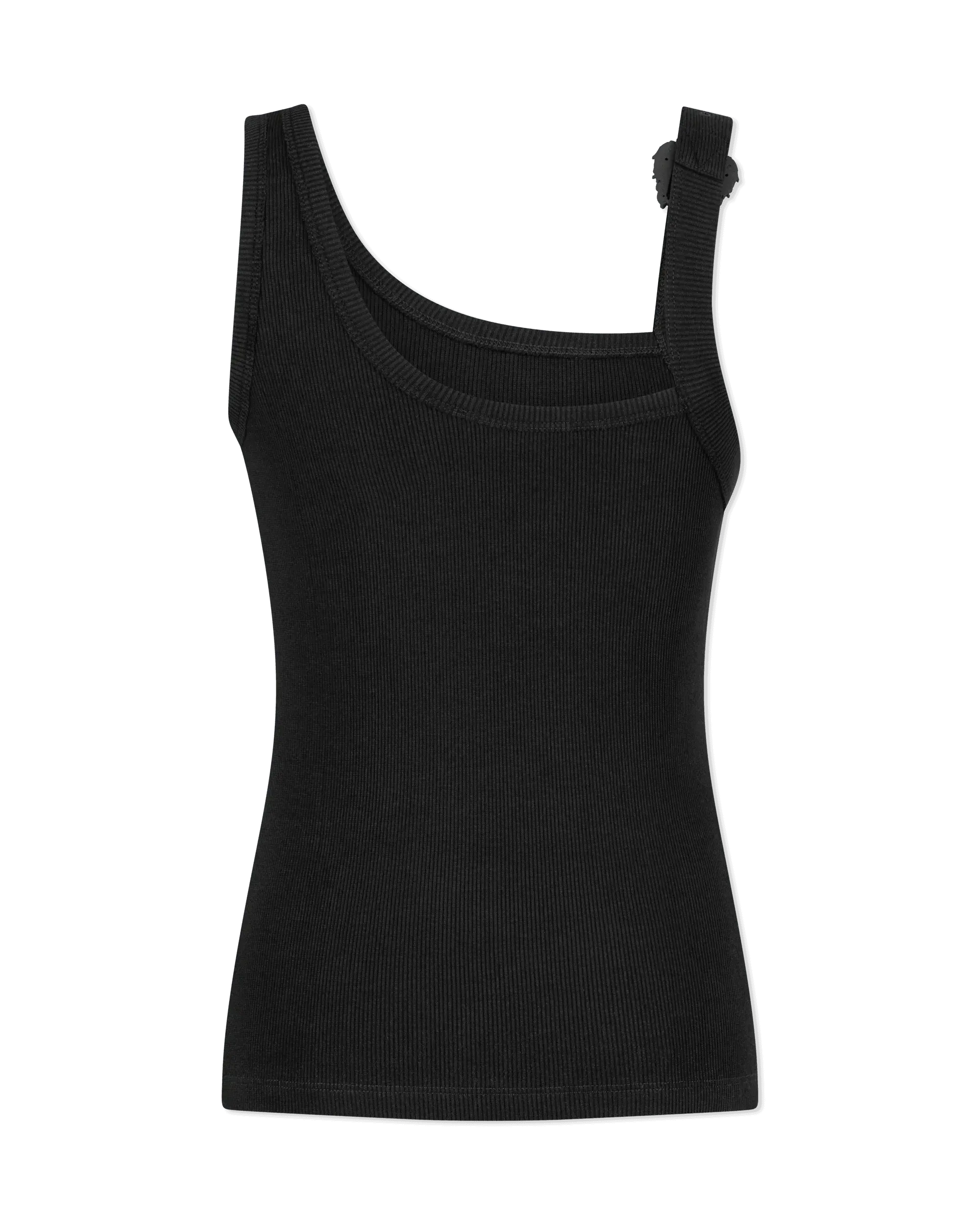 Baroque Buckle Ribbed Tank Top