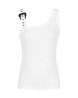 Baroque Buckle Ribbed Tank Top