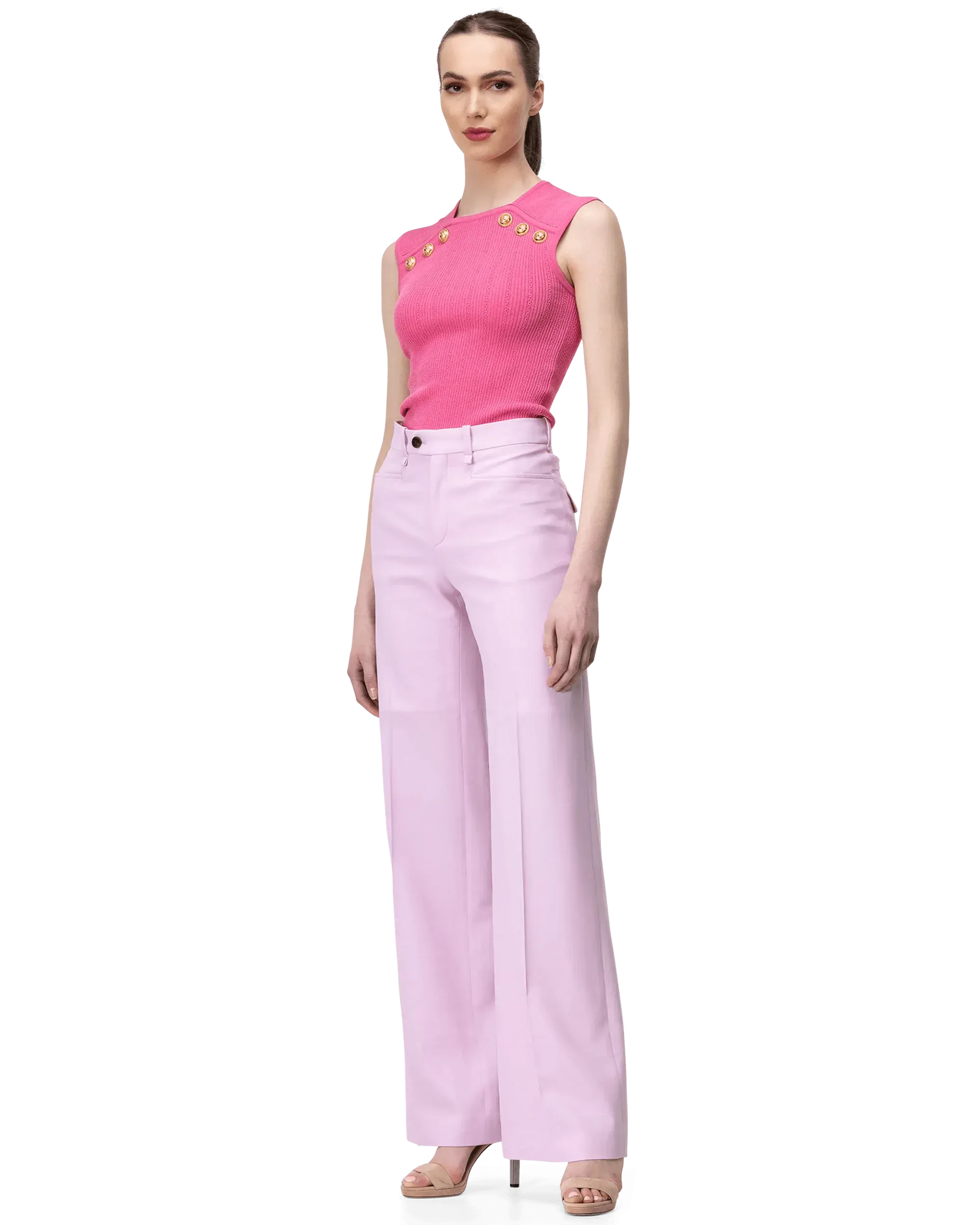 Button Detail Pointelle Top