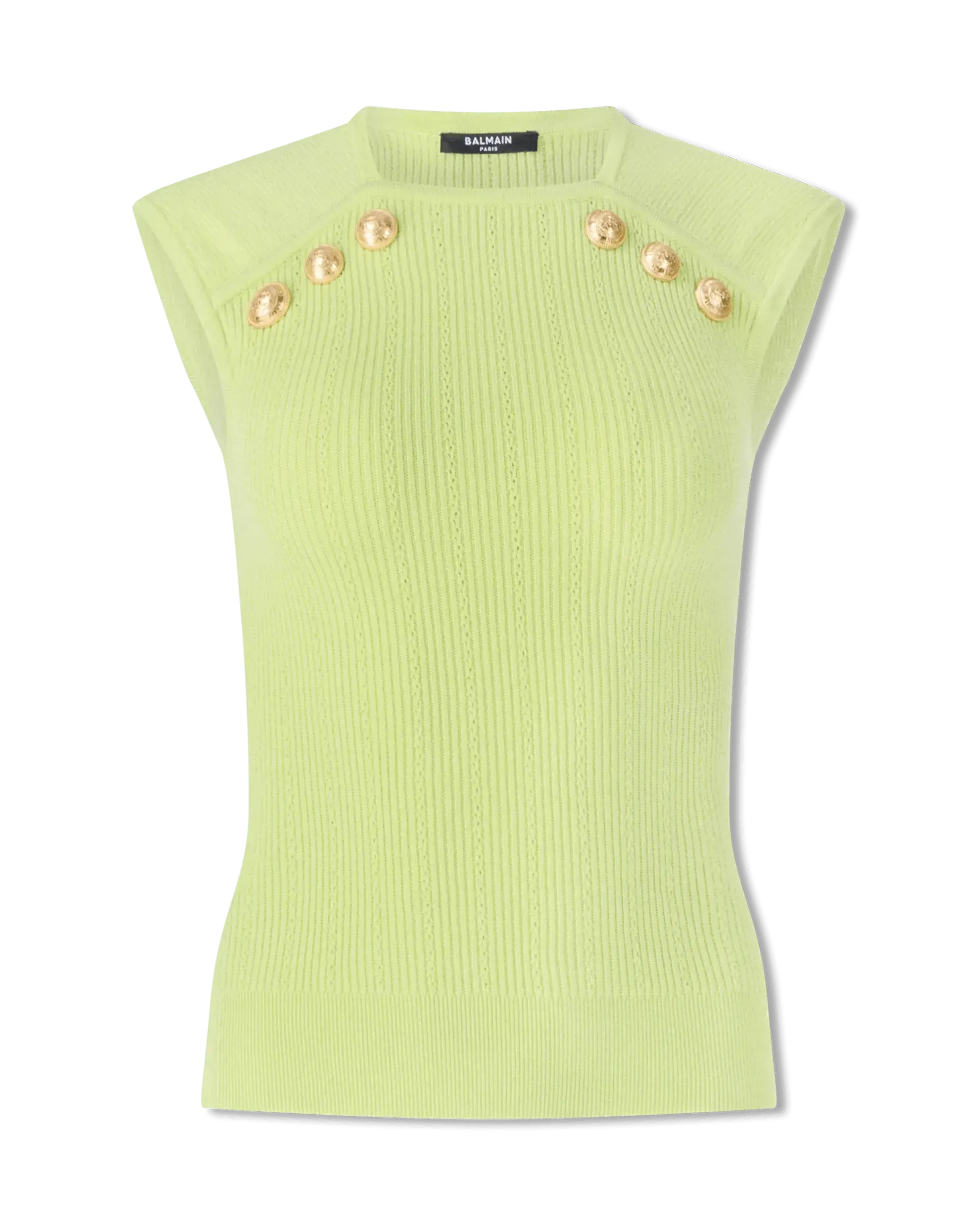 Button Detail Pointelle Top