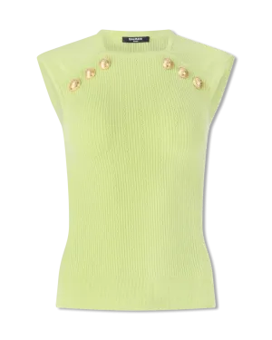 Button Detail Pointelle Top