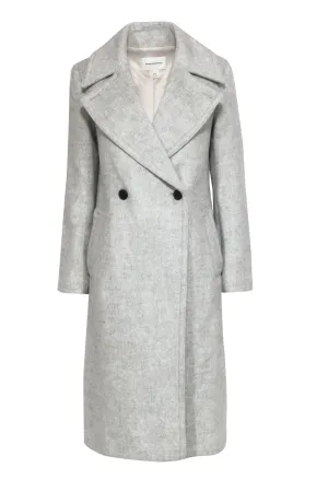 Club Monaco - Light Grey Double Breasted Longline Wool "Daylina" Coat Sz M