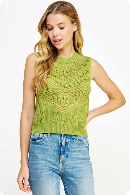 Crochet Pointelle Tank Top