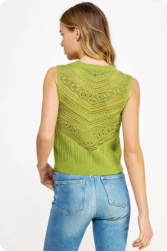 Crochet Pointelle Tank Top