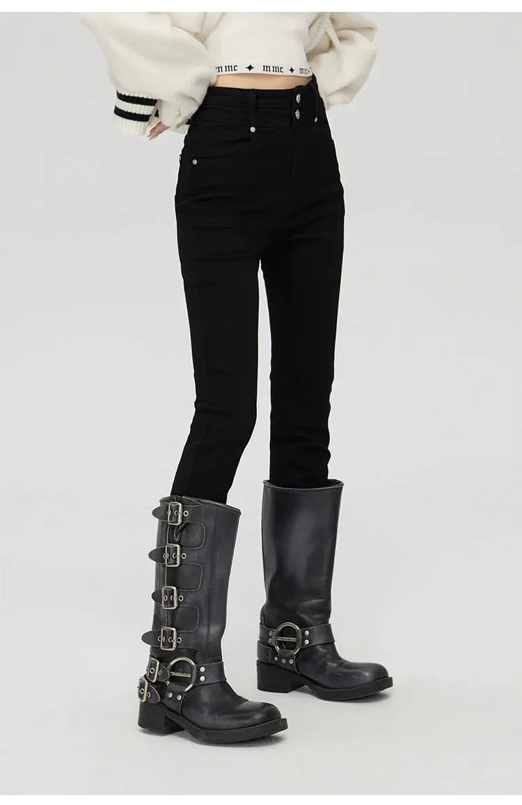 (Final Sale) Black High-Waisted Skinny Jeans