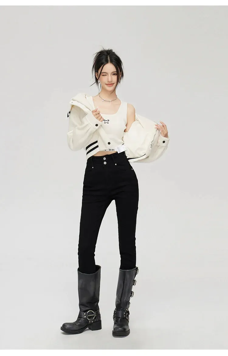 (Final Sale) Black High-Waisted Skinny Jeans