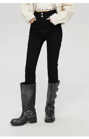 (Final Sale) Black High-Waisted Skinny Jeans
