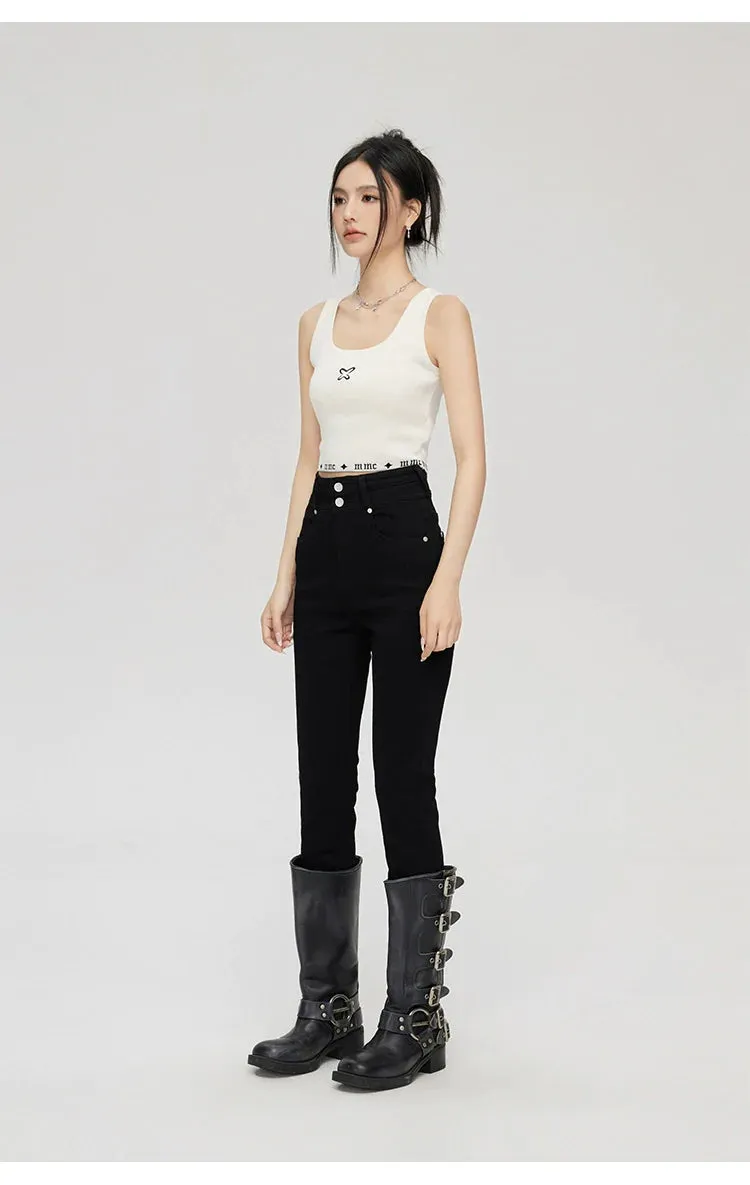 (Final Sale) Black High-Waisted Skinny Jeans