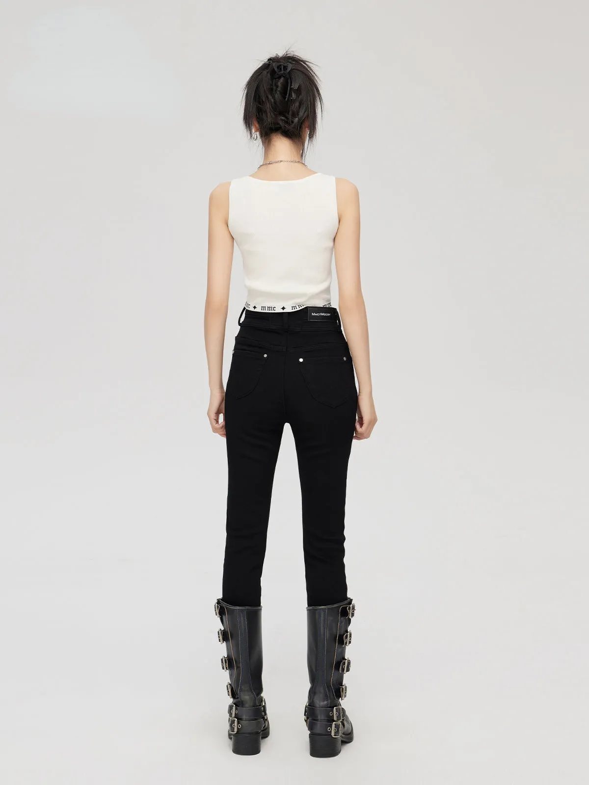 (Final Sale) Black High-Waisted Skinny Jeans