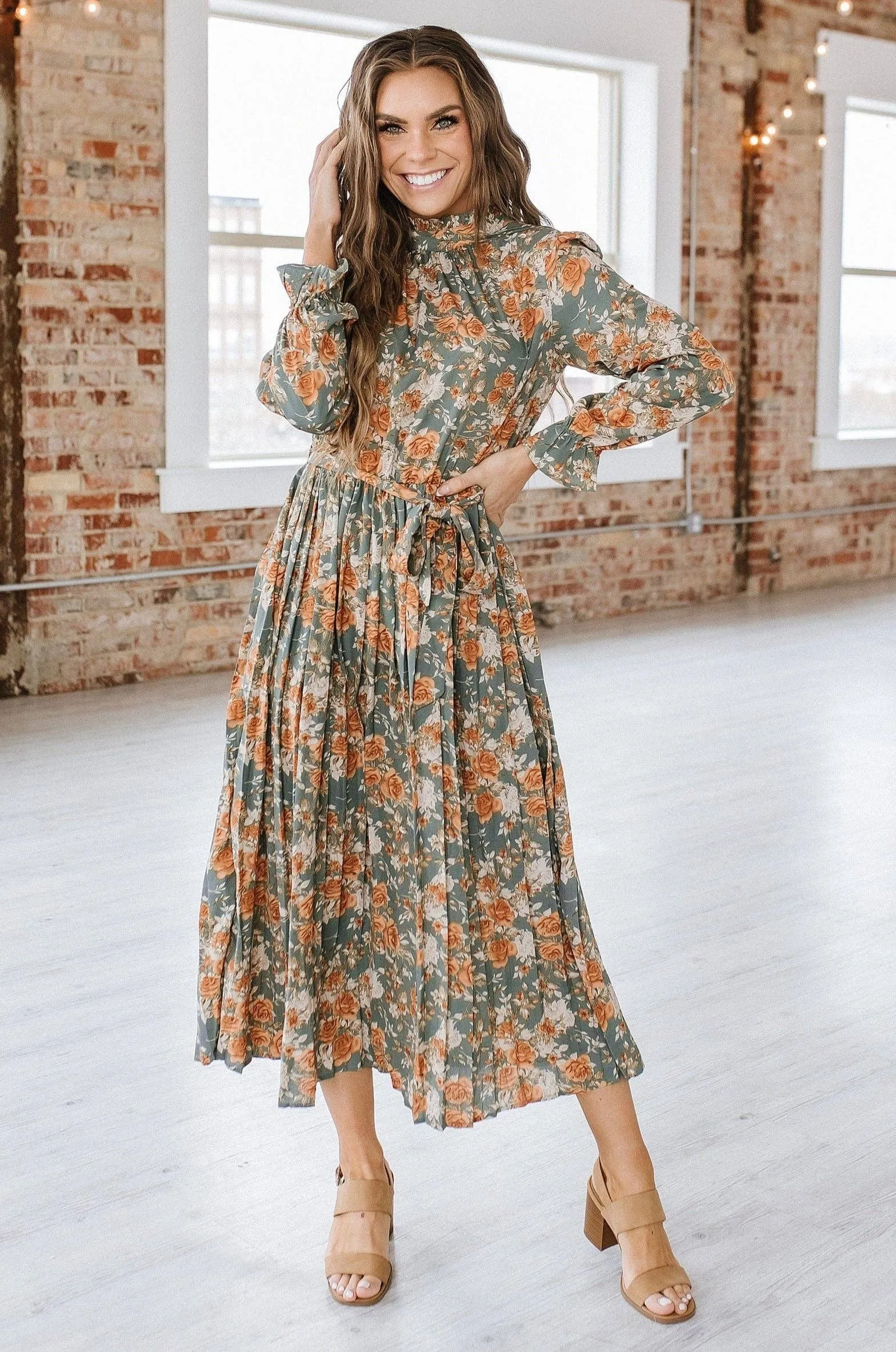 Florals for Fall Pleated Maxi