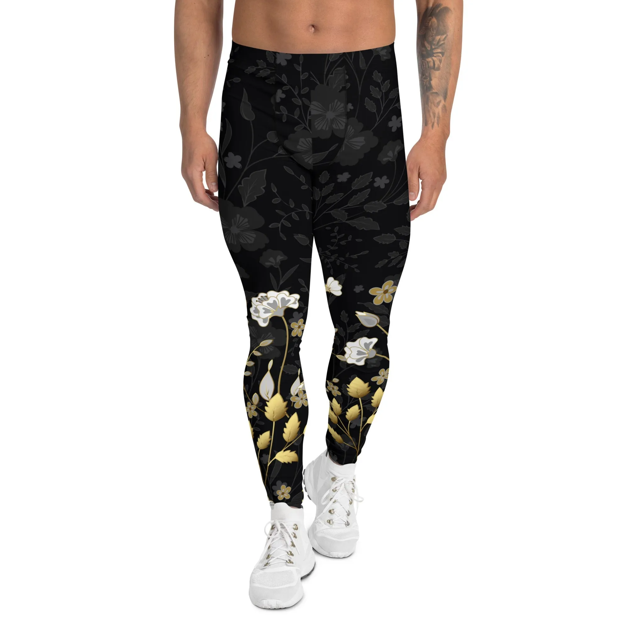 Golden Floral Men's Leggings