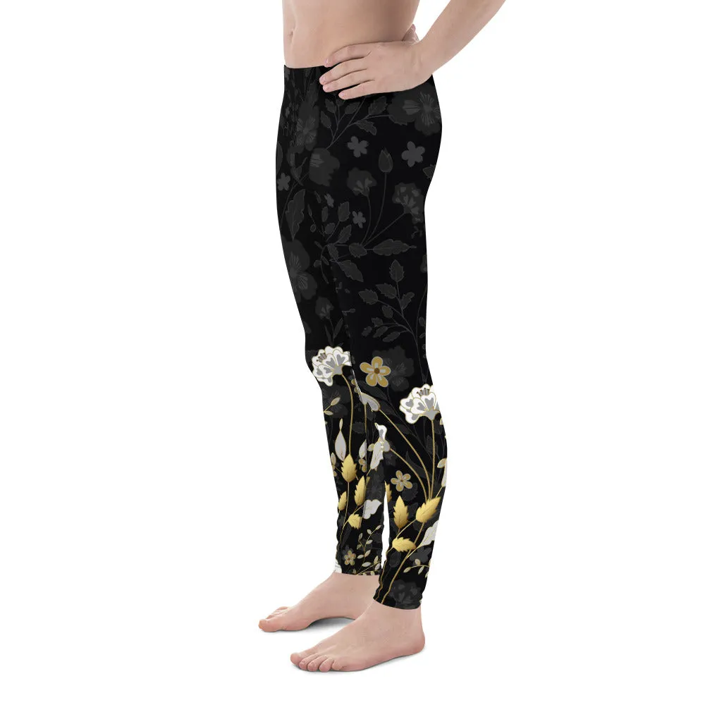Golden Floral Men's Leggings