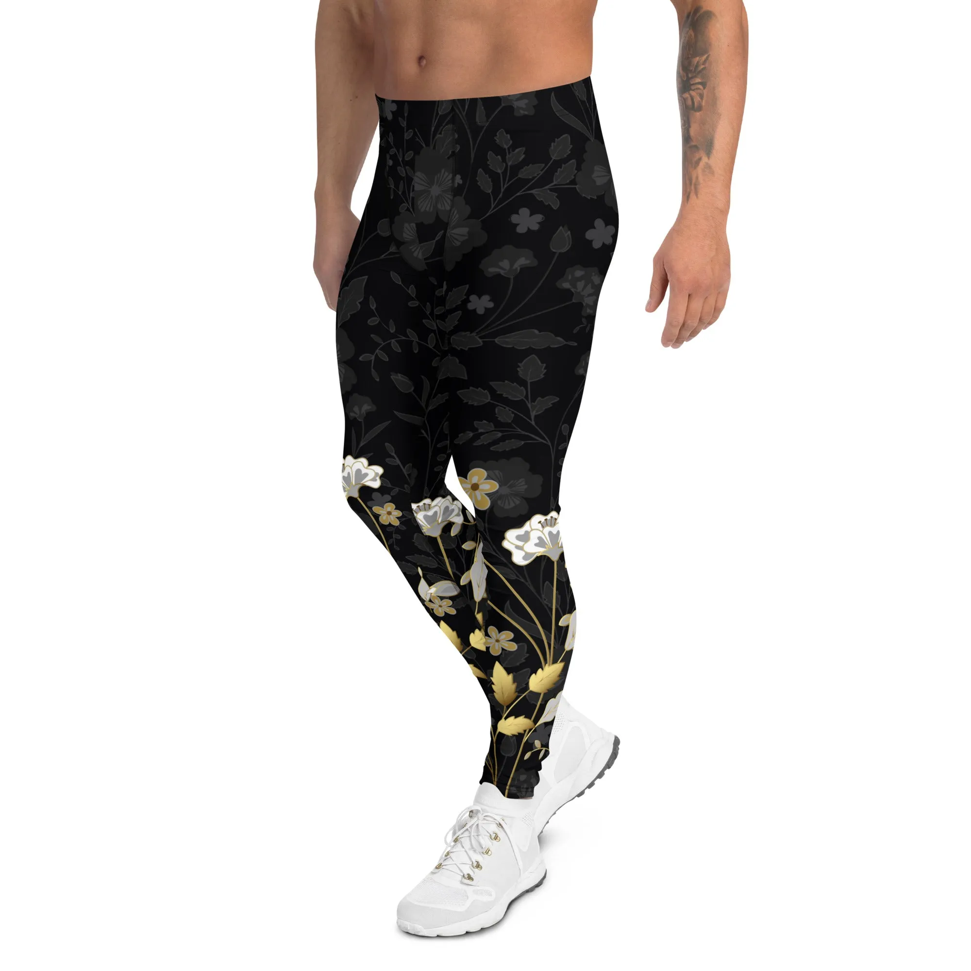 Golden Floral Men's Leggings