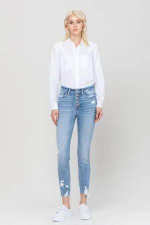 High Rise Crop Skinny Button Fly by Vervet