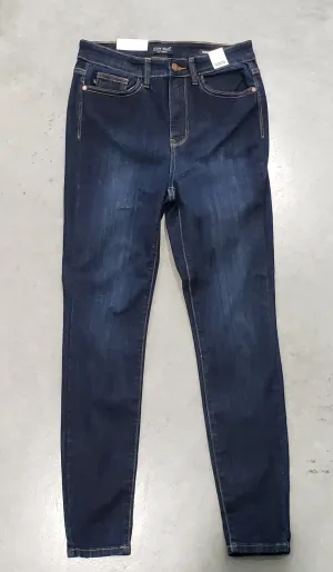 High waisted dark judy blue skinny jeans