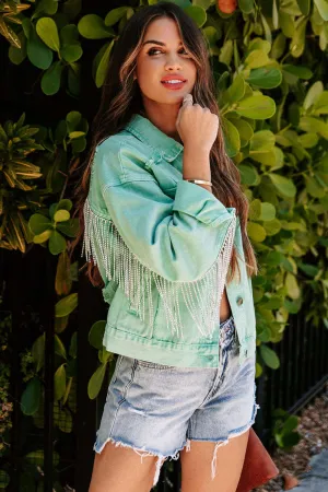 Ivyshape | Chain Tassel Denim Jacket