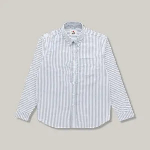 KNICKERBOCKER "BEEFY" COTTON ICON OXFORD SHIRT - NAVY STRIPE