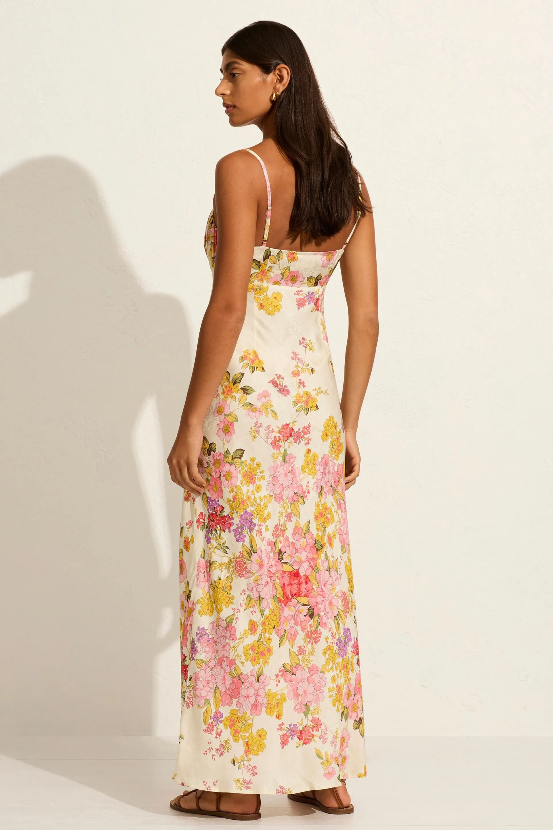 Lavinia White Floral Strappy Maxi Dress