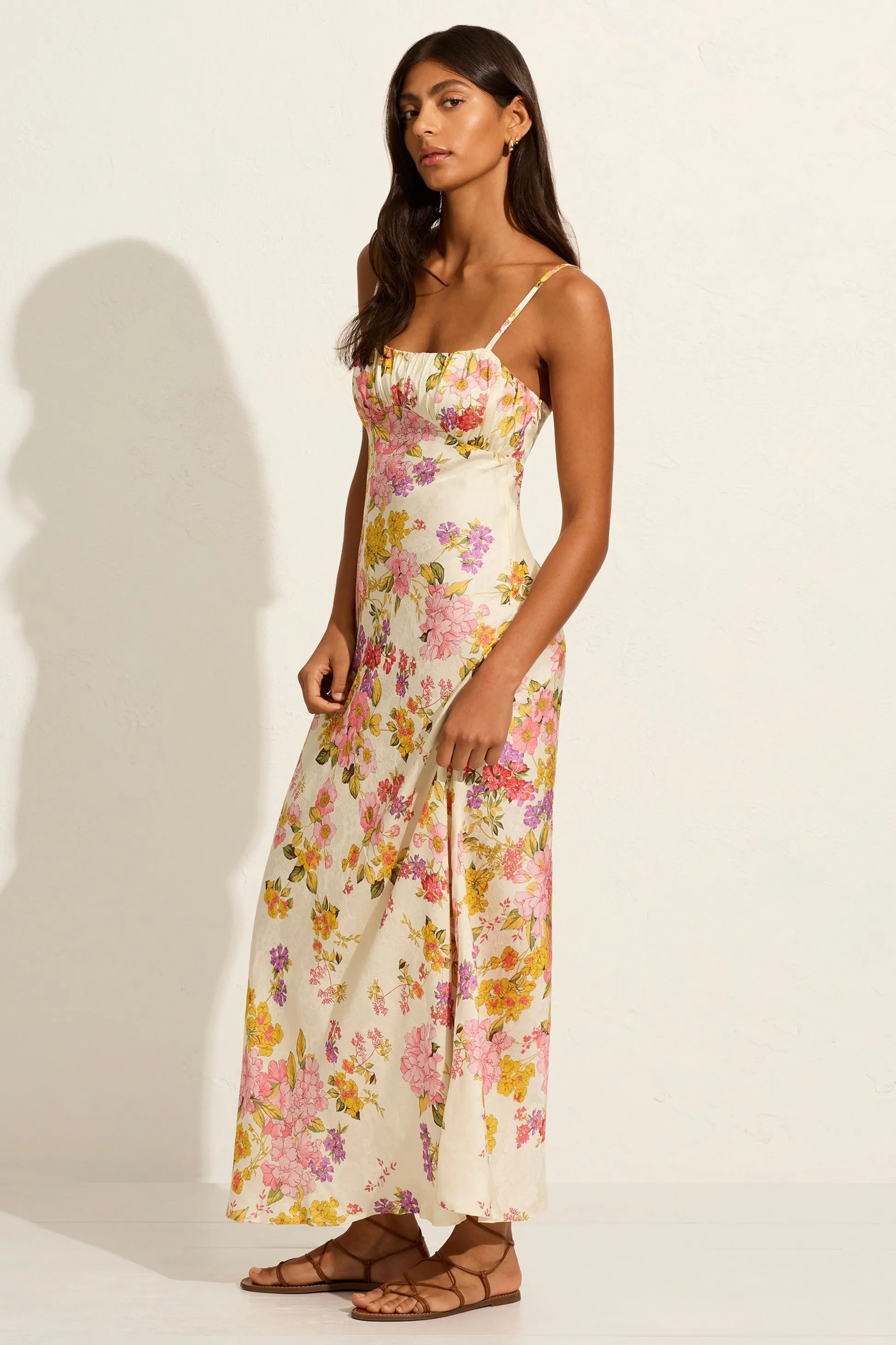 Lavinia White Floral Strappy Maxi Dress