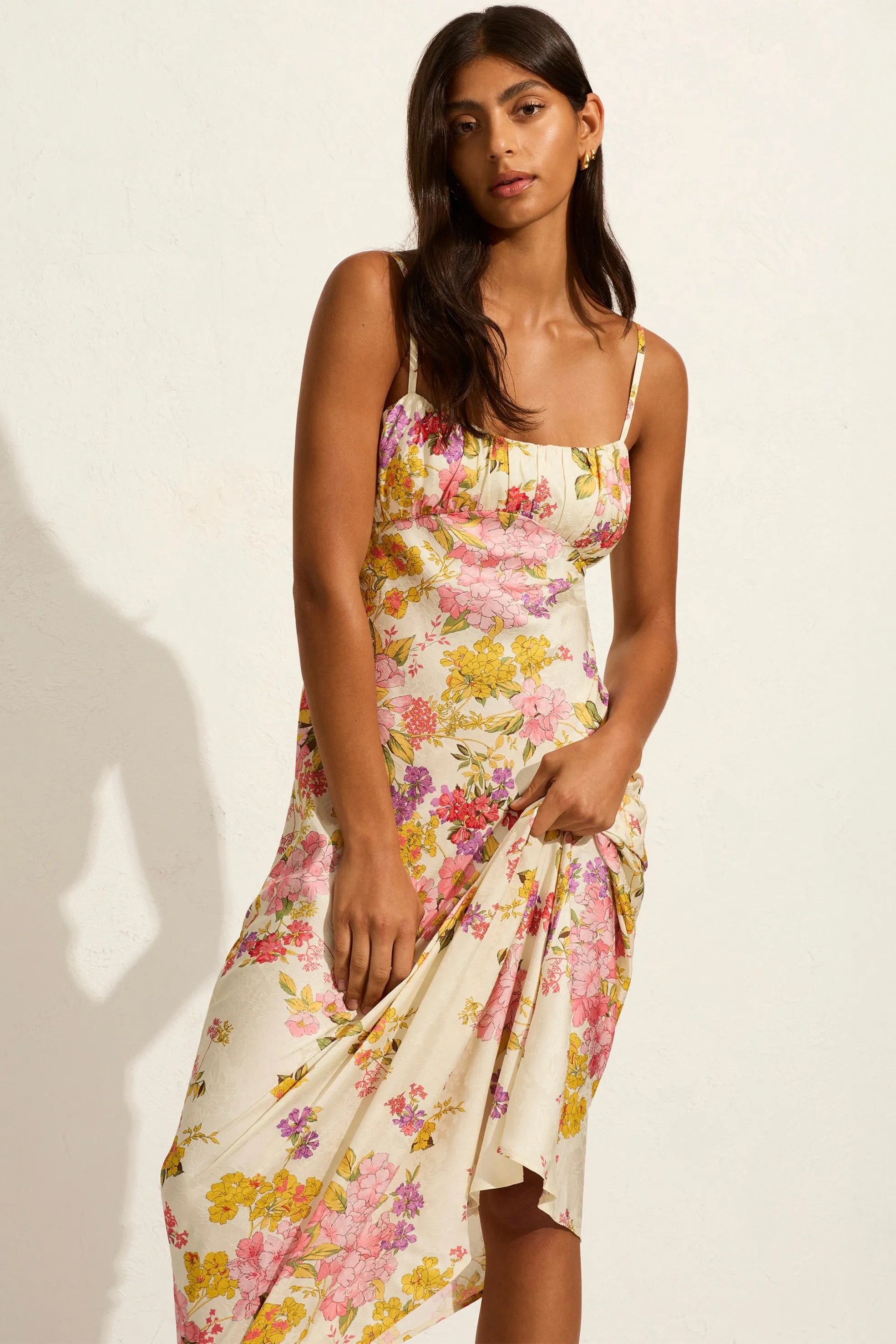 Lavinia White Floral Strappy Maxi Dress