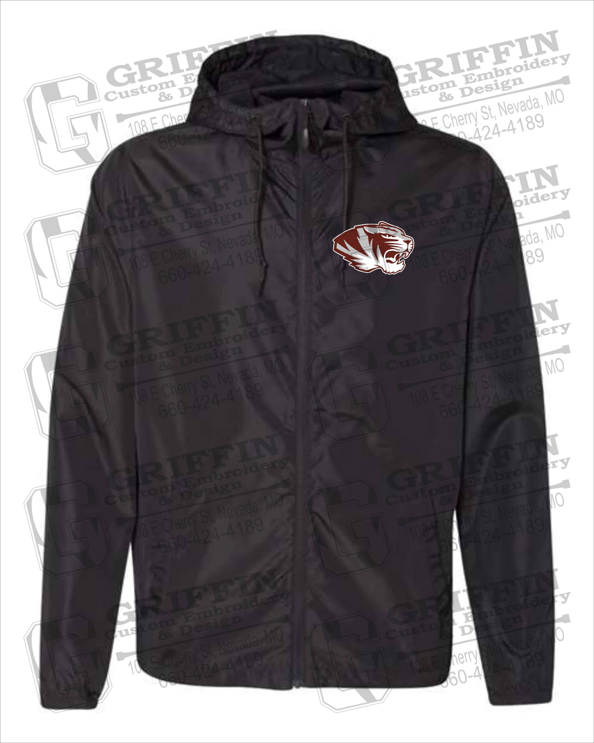 Lightweight Windbreaker - Nevada Tiger Head Logo