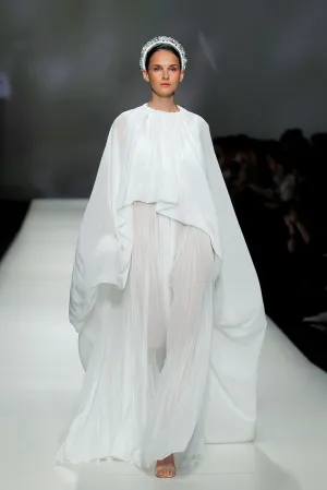 Loose Pleated Cape Dress