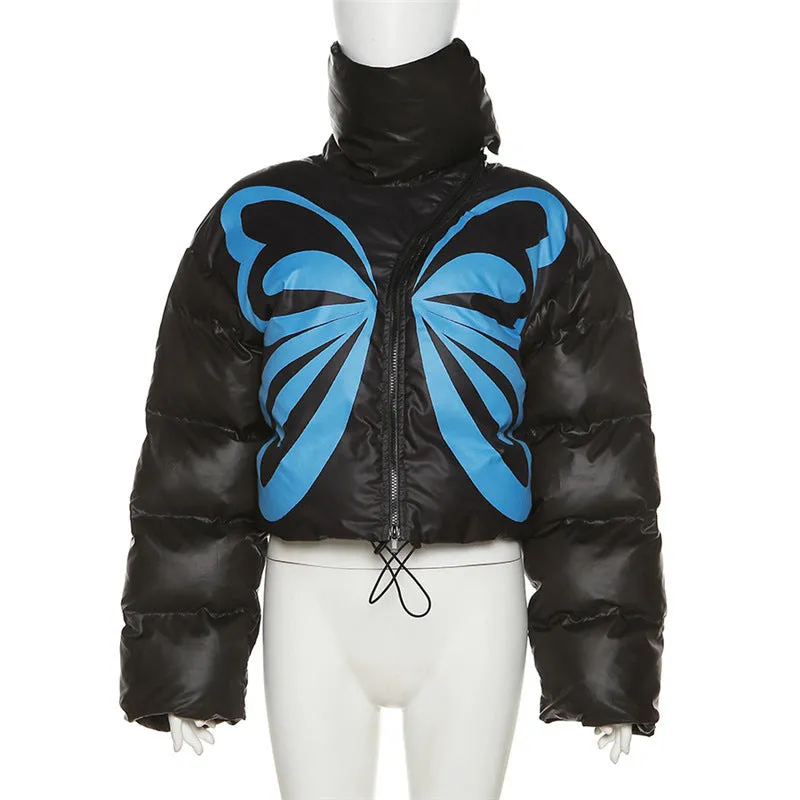 MB FASHION Butterfly Motif Puffer Jacket 0319AT