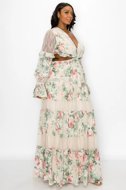 Nothing To Hide Floral Print Plus Size Maxi Dress