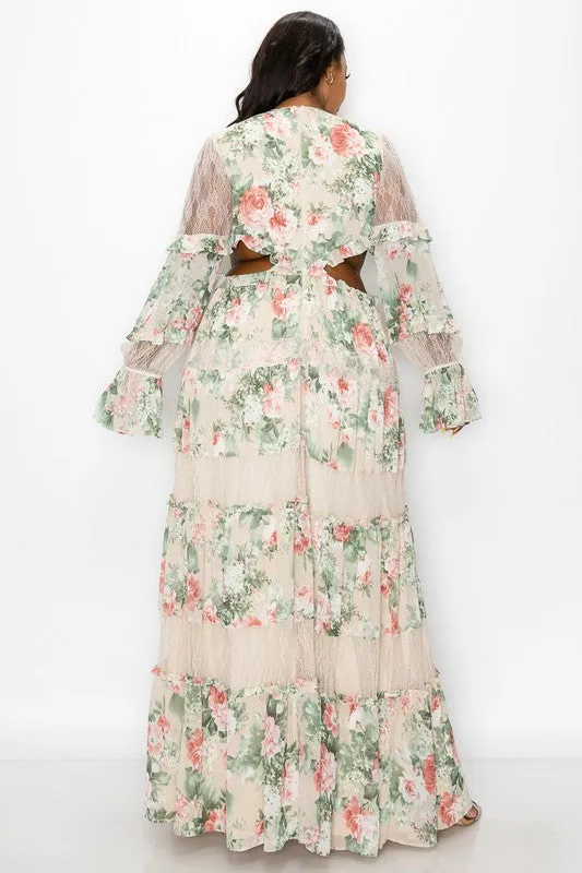 Nothing To Hide Floral Print Plus Size Maxi Dress