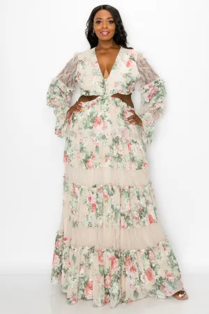 Nothing To Hide Floral Print Plus Size Maxi Dress