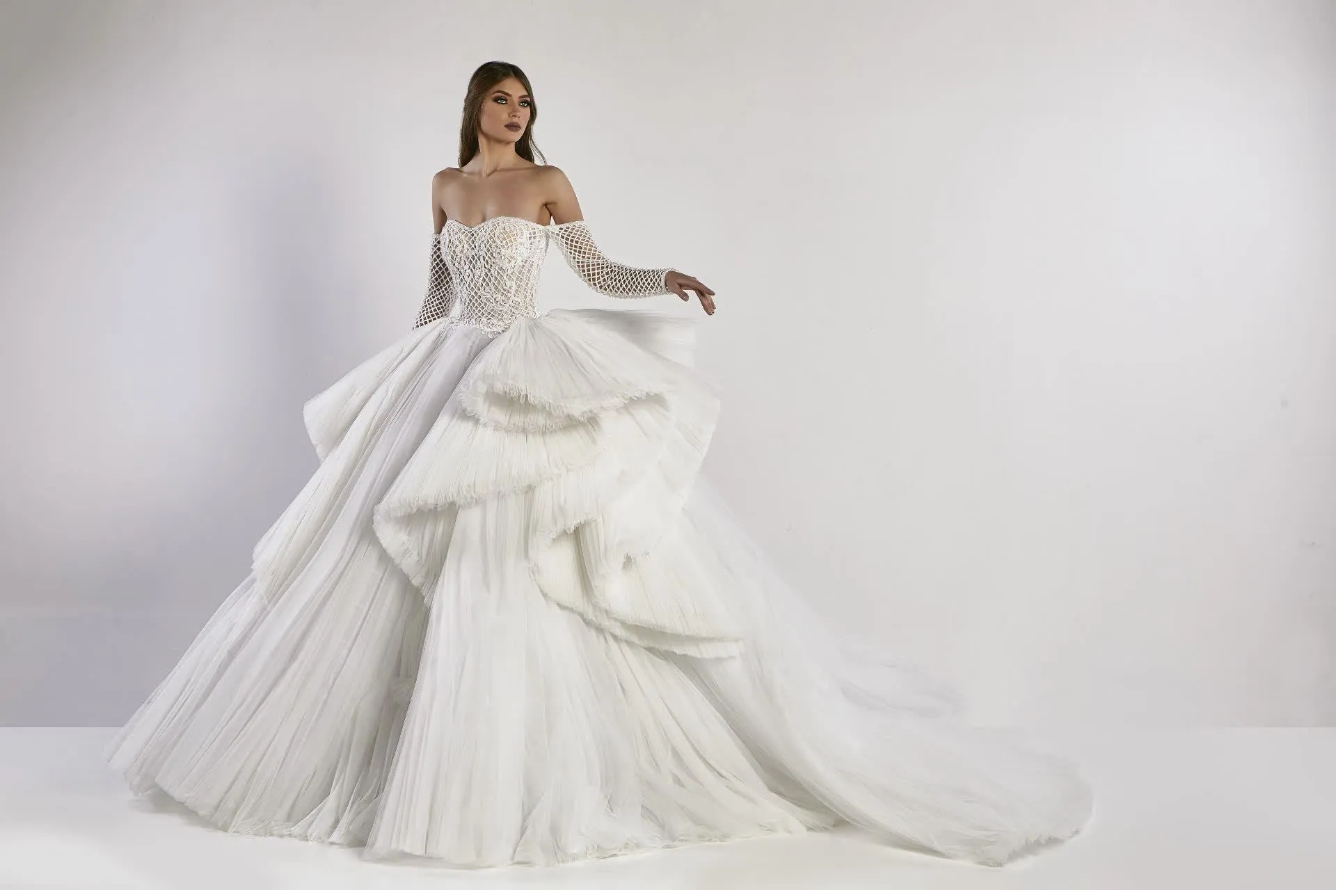 Off-The-Shoulder Ruffled Princess Dress