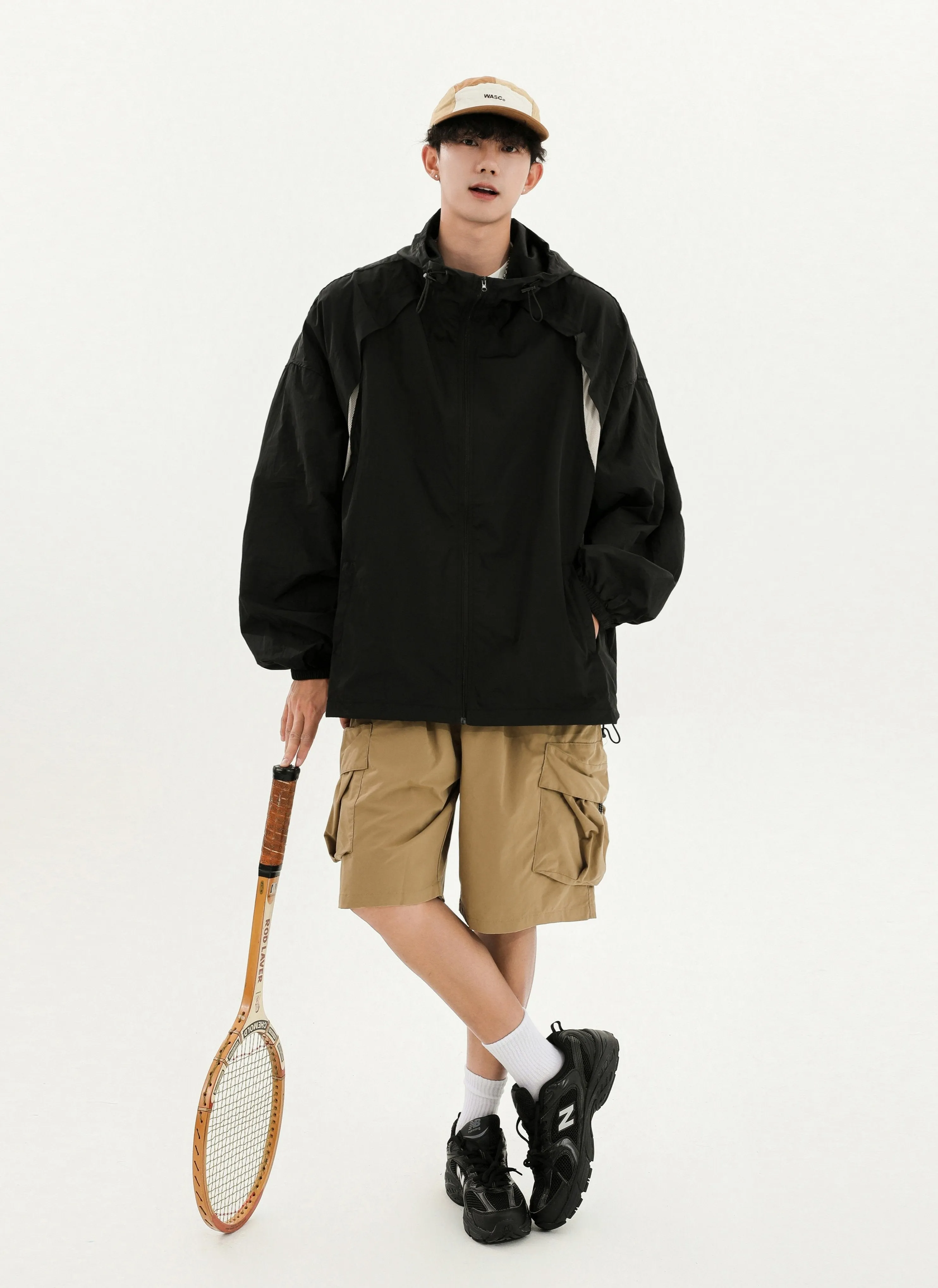 Oversized Lightweight Panelled Breathable Hooded Windbreaker