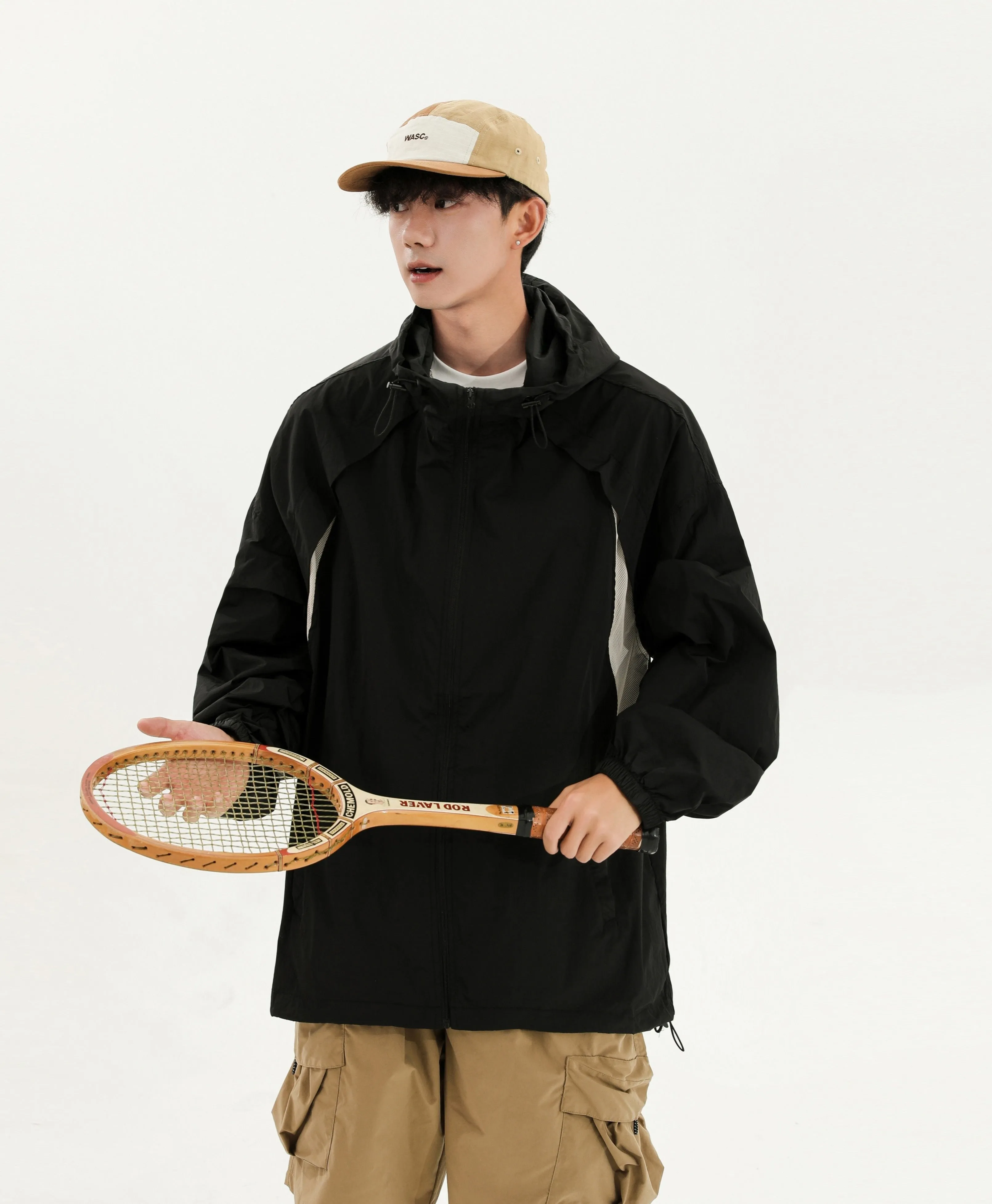 Oversized Lightweight Panelled Breathable Hooded Windbreaker