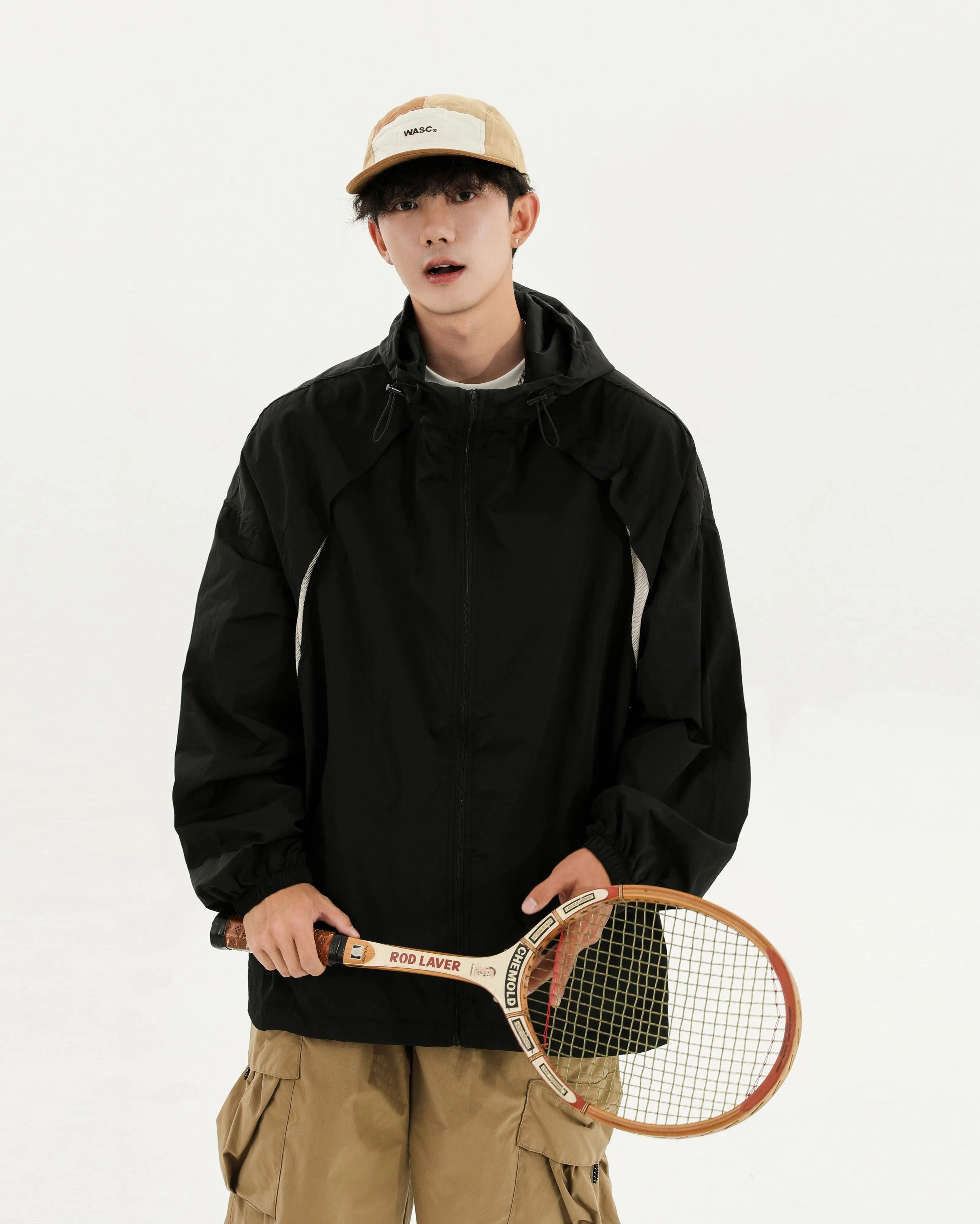 Oversized Lightweight Panelled Breathable Hooded Windbreaker