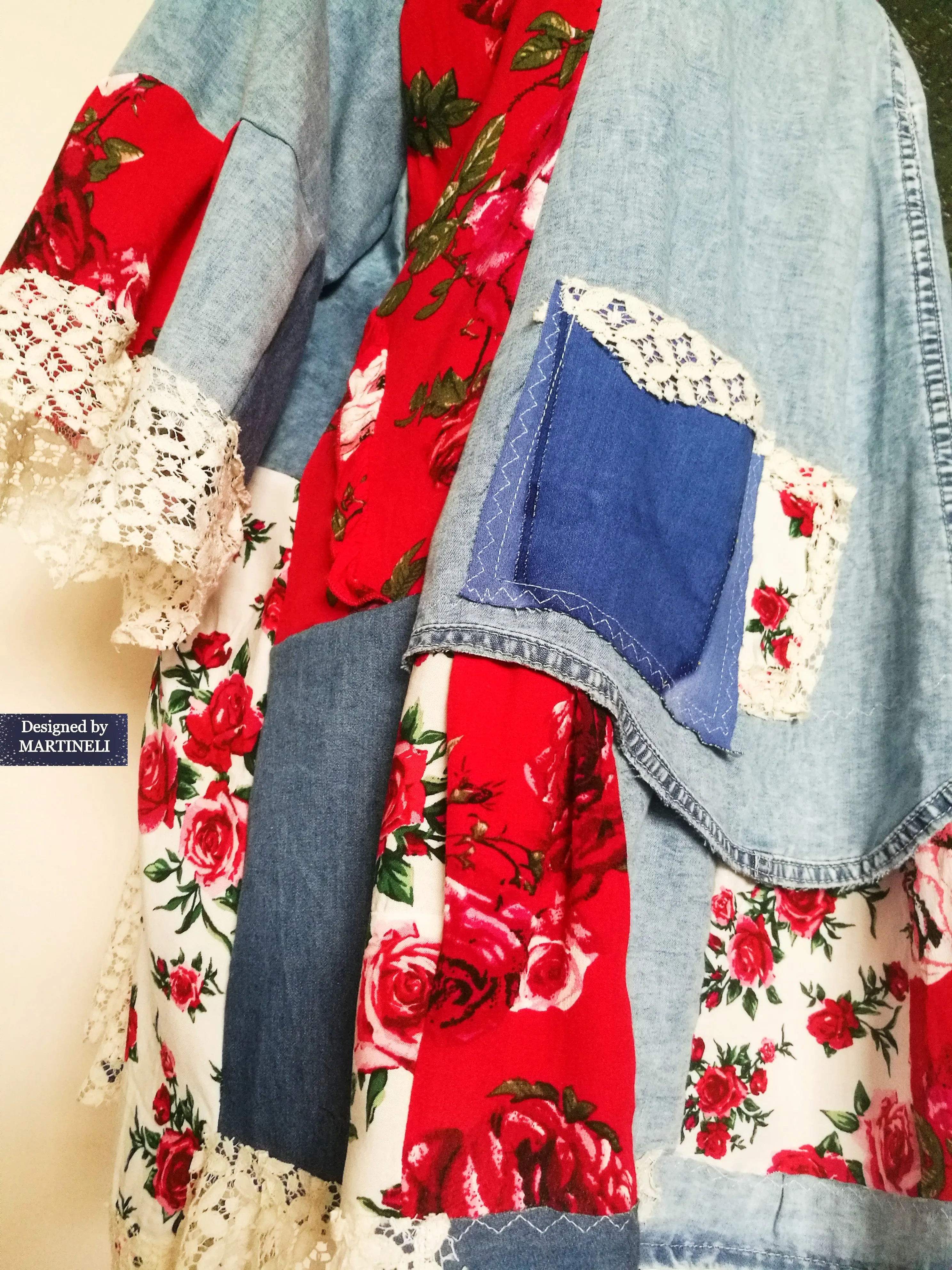 Plus Size Denim Dress 5XL Maxi Floral Shirt Dress