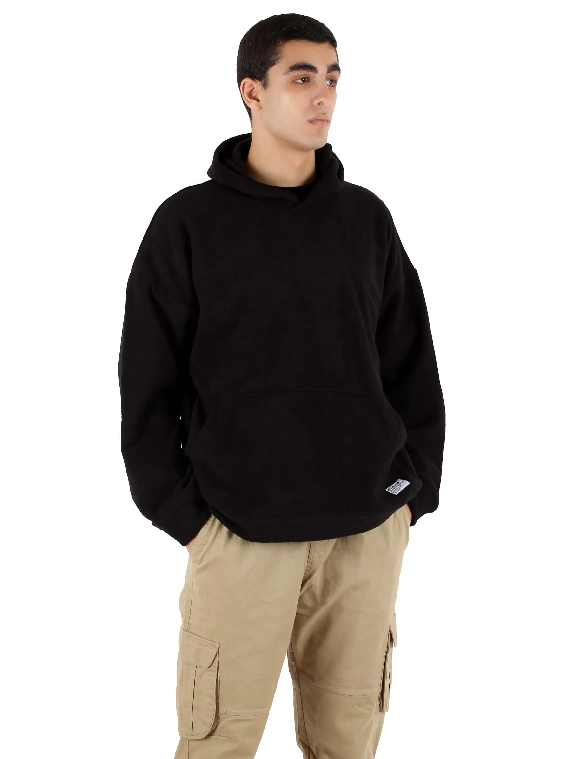 Polar Fleece Hoodie Oversized - Men - Black