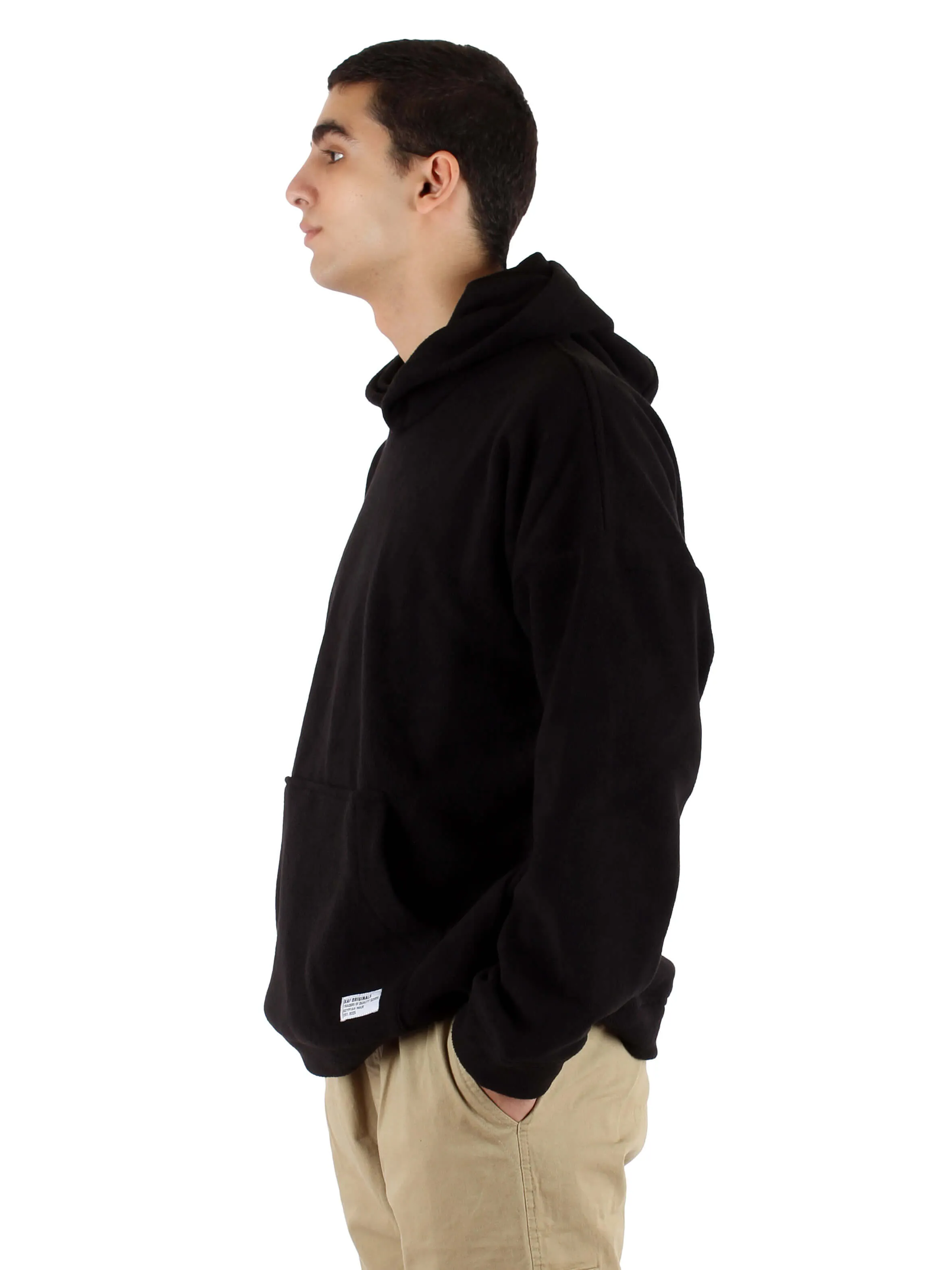 Polar Fleece Hoodie Oversized - Men - Black