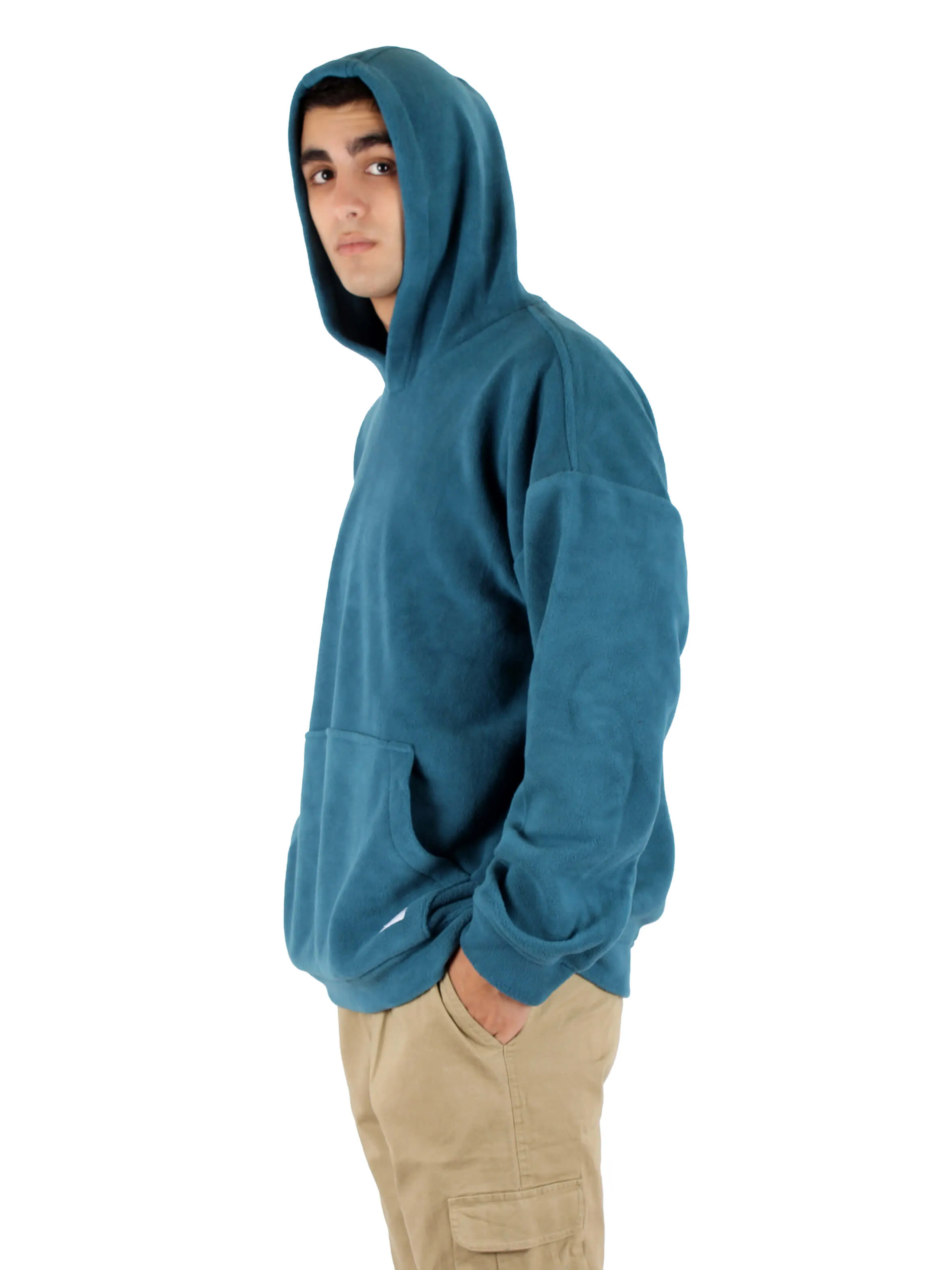 Polar Fleece Hoodie Oversized - Men - Teal