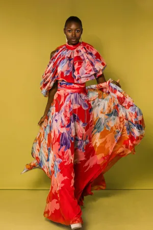 Printed Flowy A-line Dress