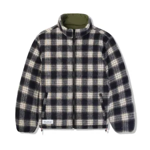 Reversible Plaid Puffer Jacket, Navy / Alpine