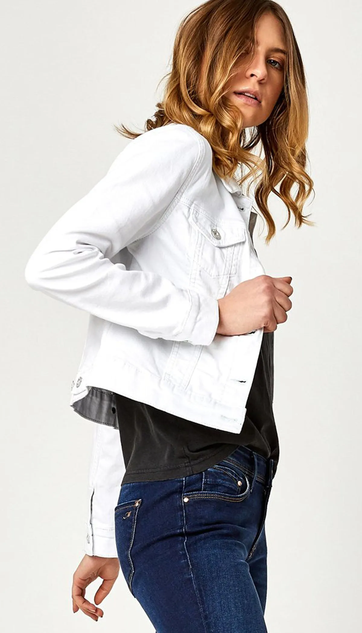 Samantha Denim Jacket - White